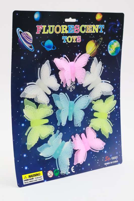 Glow in Dark Luminous Fluorescent 3D Butterfly 8 Pcs