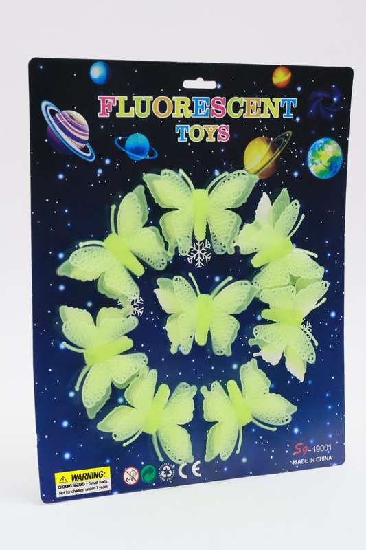 Glow in Dark Luminous Fluorescent 3D Butterfly 8 Pcs