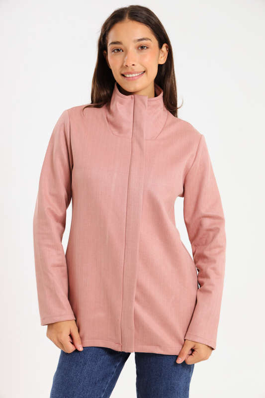 Ladies Hayden Concealed Zipp Winter Herringbone Jacket