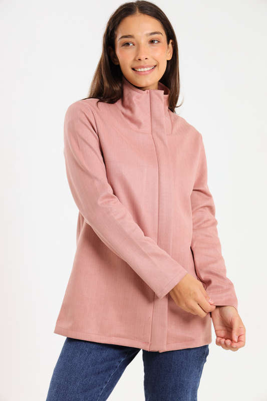 Ladies Hayden Concealed Zipp Winter Herringbone Jacket