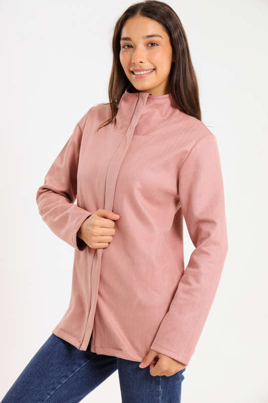 Ladies Hayden Concealed Zipp Winter Herringbone Jacket