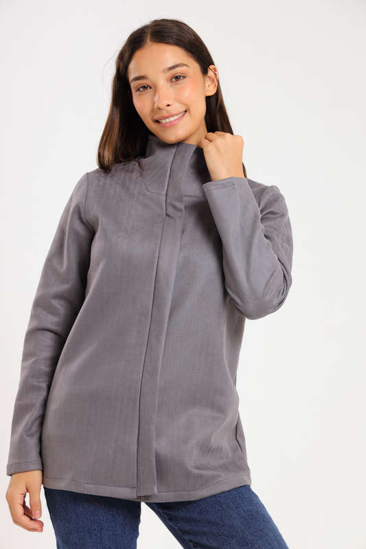 Ladies Hayden Concealed Zipp Winter Herringbone Jacket