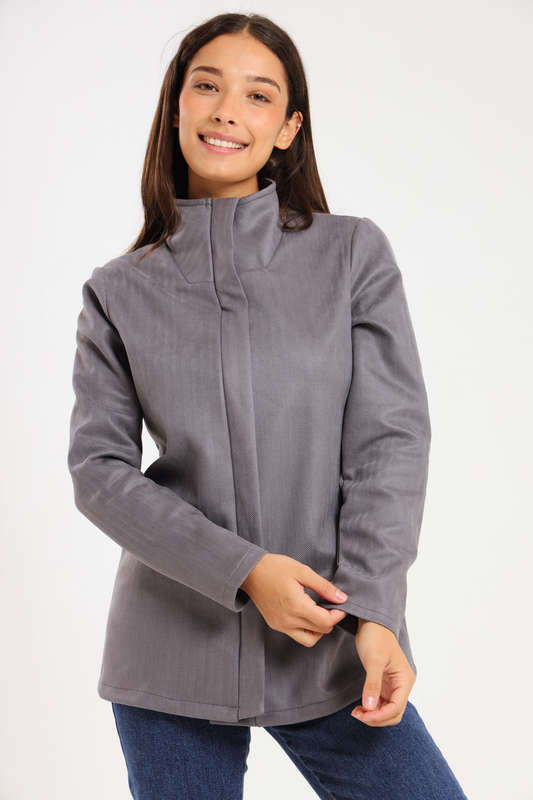Ladies Hayden Concealed Zipp Winter Herringbone Jacket