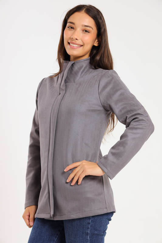 Ladies Hayden Concealed Zipp Winter Herringbone Jacket