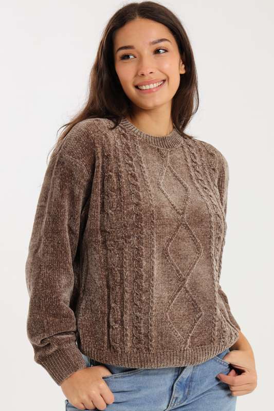 Ladies Cozy Plush Long Sleeve Pullover Sweater Jersey