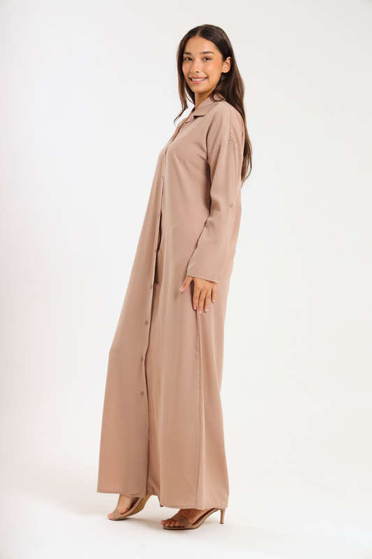Ladies Madilyn Maxi Full Length Button Down Shirt Dress