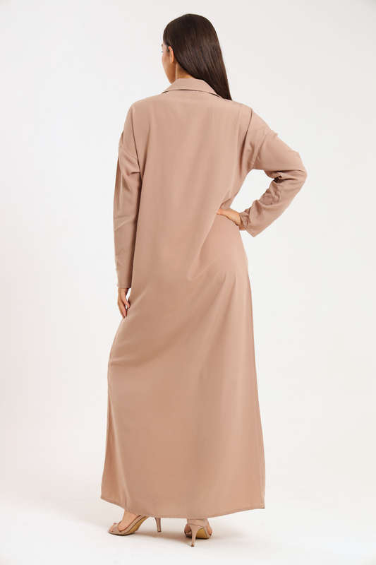 Ladies Madilyn Maxi Full Length Button Down Shirt Dress