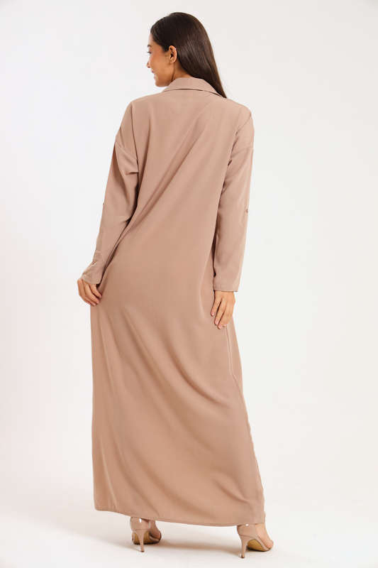 Ladies Madilyn Maxi Full Length Button Down Shirt Dress