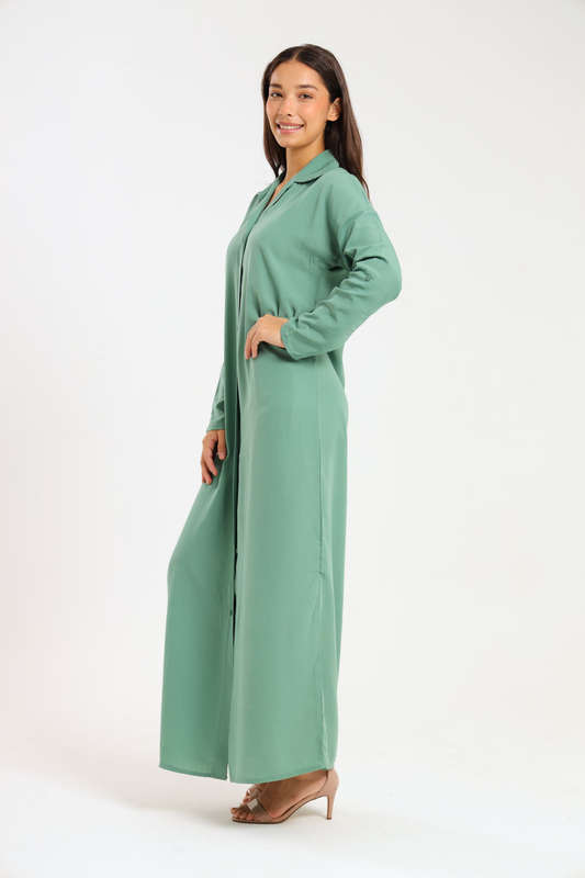 Ladies Madilyn Maxi Full Length Button Down Shirt Dress