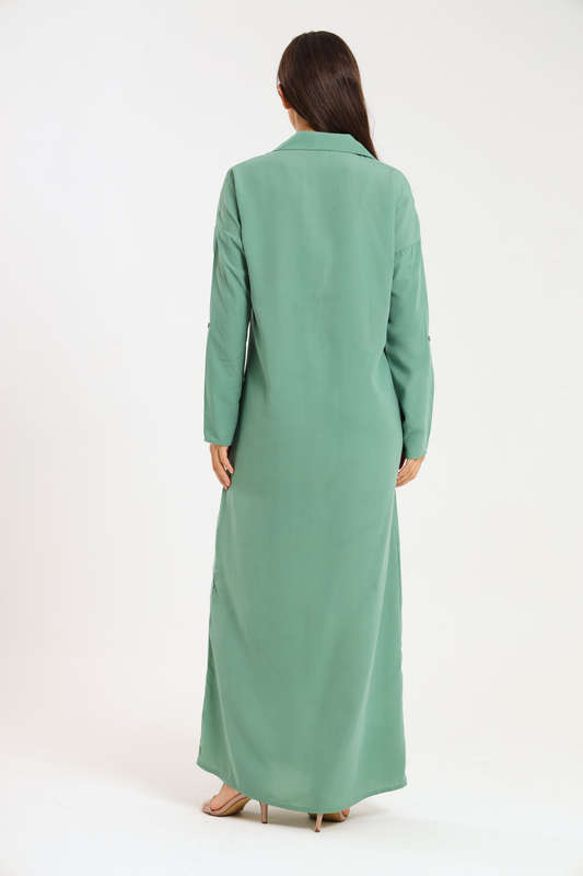 Ladies Madilyn Maxi Full Length Button Down Shirt Dress