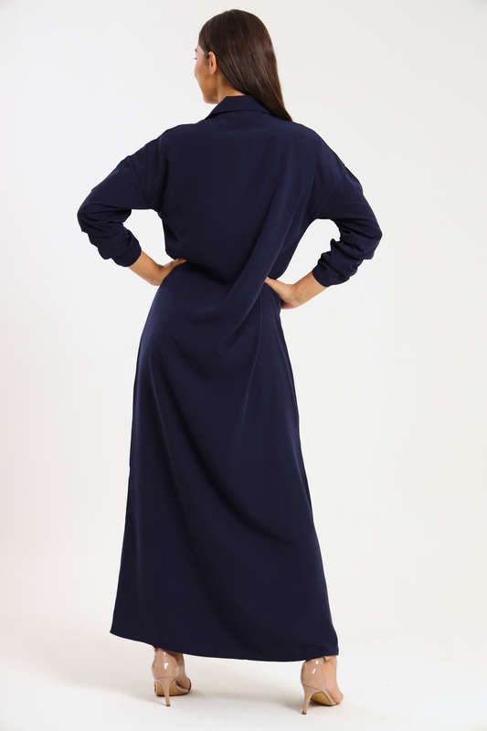Ladies Madilyn Maxi Full Length Button Down Shirt Dress