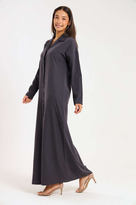 Ladies Madilyn Maxi Full Length Button Down Shirt Dress
