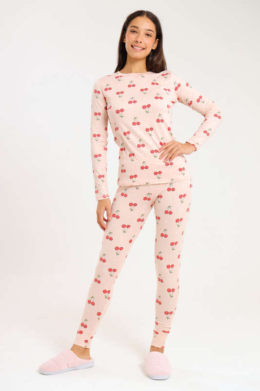 Ladies Printed Comfy Long Sleeve Pyjama Set