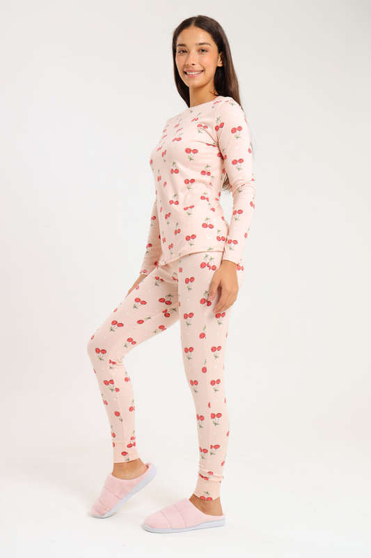 Ladies Printed Comfy Long Sleeve Pyjama Set