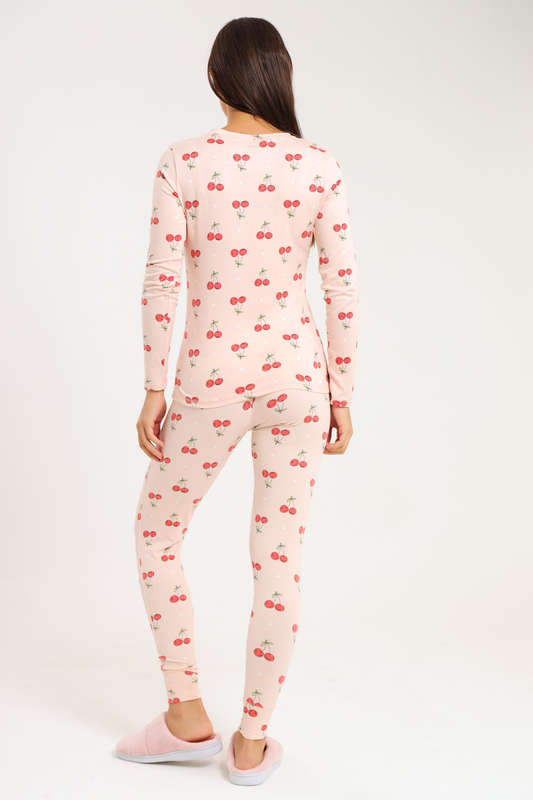 Ladies Printed Comfy Long Sleeve Pyjama Set