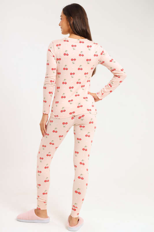 Ladies Printed Comfy Long Sleeve Pyjama Set