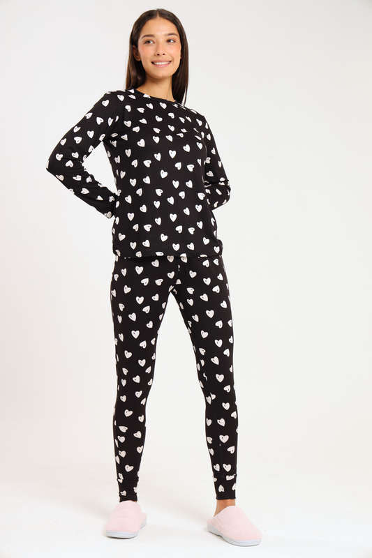 Ladies Printed Comfy Long Sleeve Pyjama Set