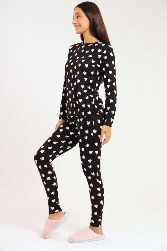 Ladies Printed Comfy Long Sleeve Pyjama Set