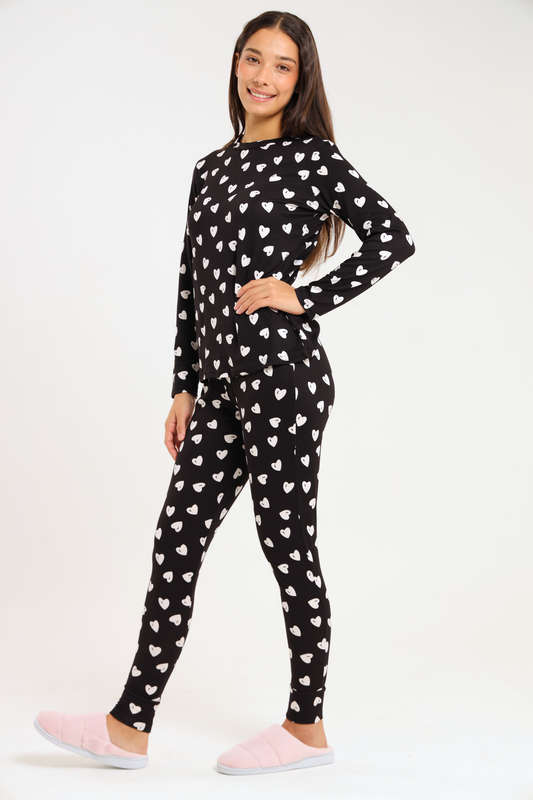 Ladies Printed Comfy Long Sleeve Pyjama Set