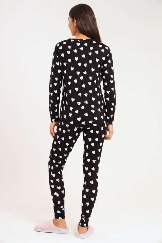 Ladies Printed Comfy Long Sleeve Pyjama Set