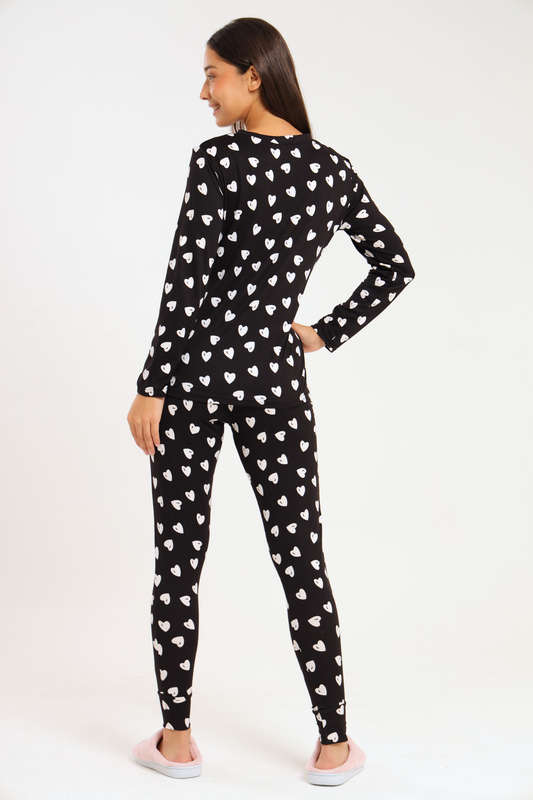Ladies Printed Comfy Long Sleeve Pyjama Set