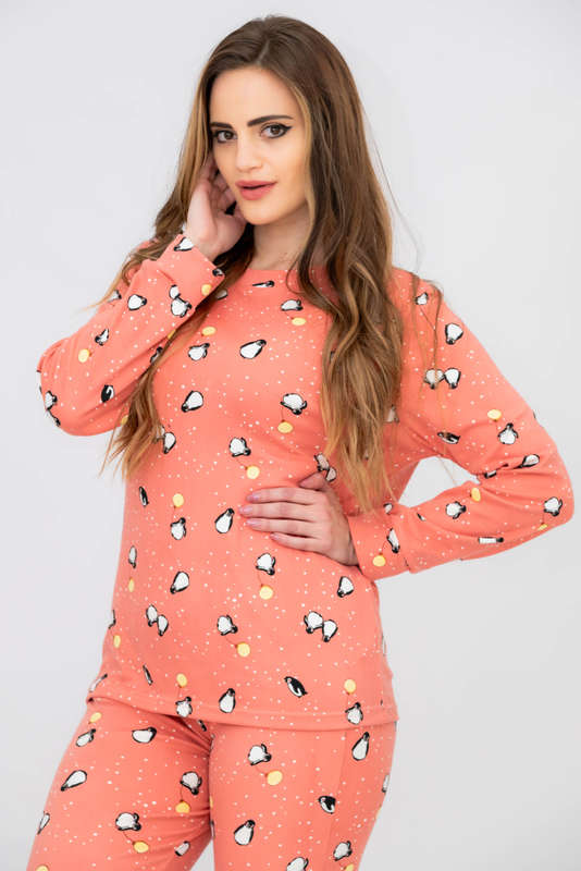 Ladies Printed Cozy Long Sleeve Pyjama Set