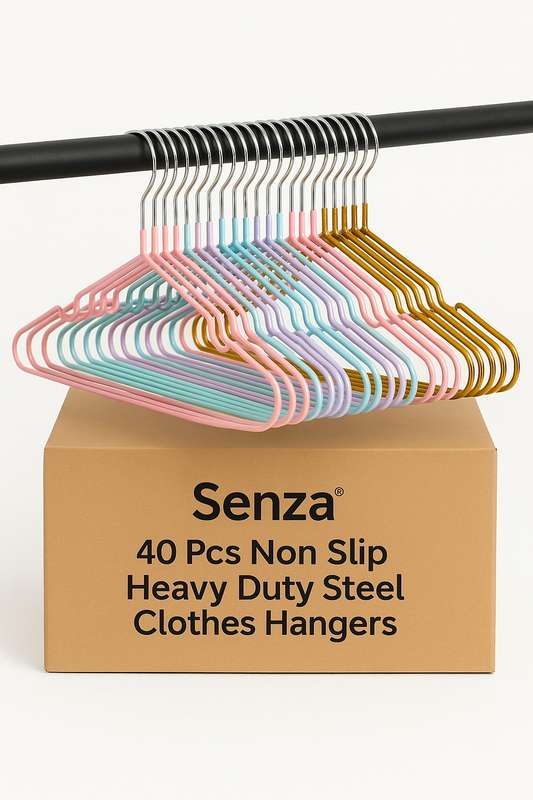 Senza® 40 Pcs Non Slip Heavy Duty Steel Clothes Hangers
