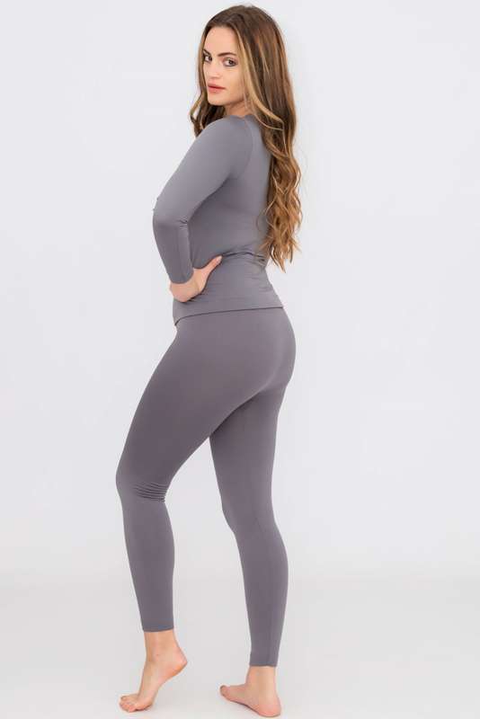 Ladies Thermal Set With Fleece Line Thermal Leggings &amp; Matching Fleece Thermal Top