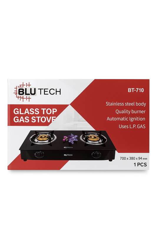 Blutech BT-710 Double Burner Glass Top Gas Stove