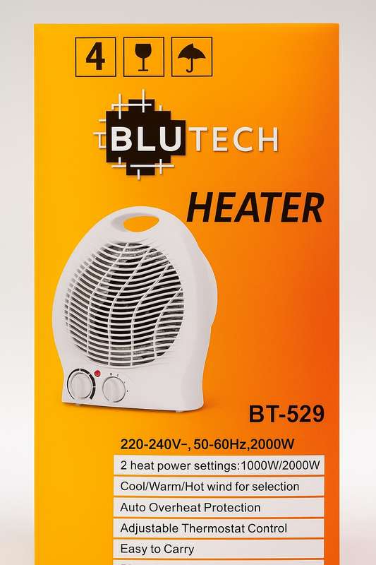 Blutech BT529 Fan Heater 1000W