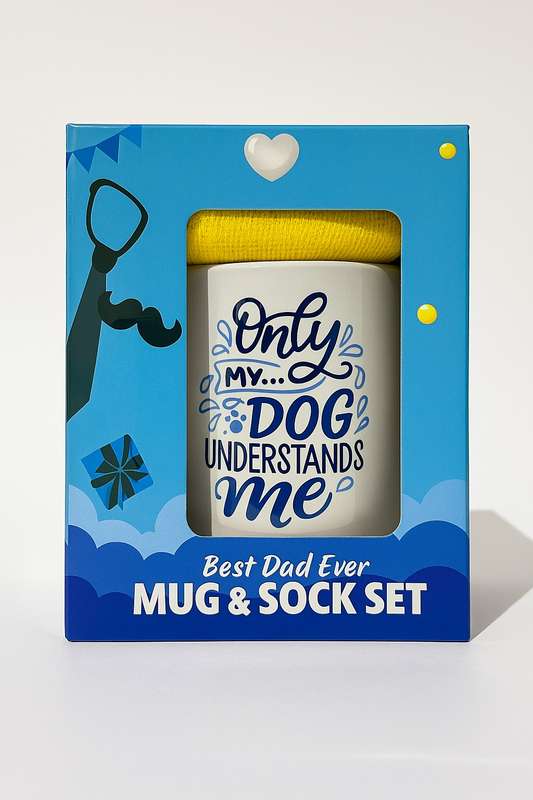 Happy Fathers Day Printed Mug &amp; Novelty Socks Gift Set