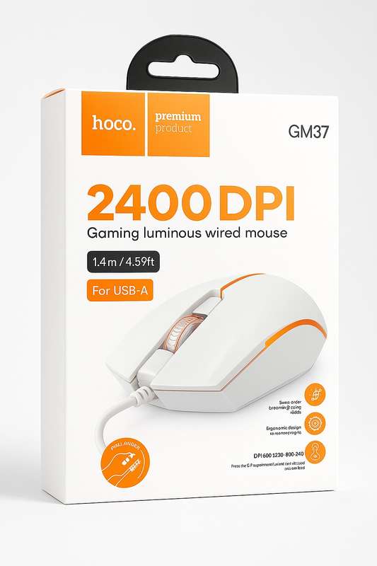 Hoco GM37 Wonderful Gaming Luminous Wired USB Mouse