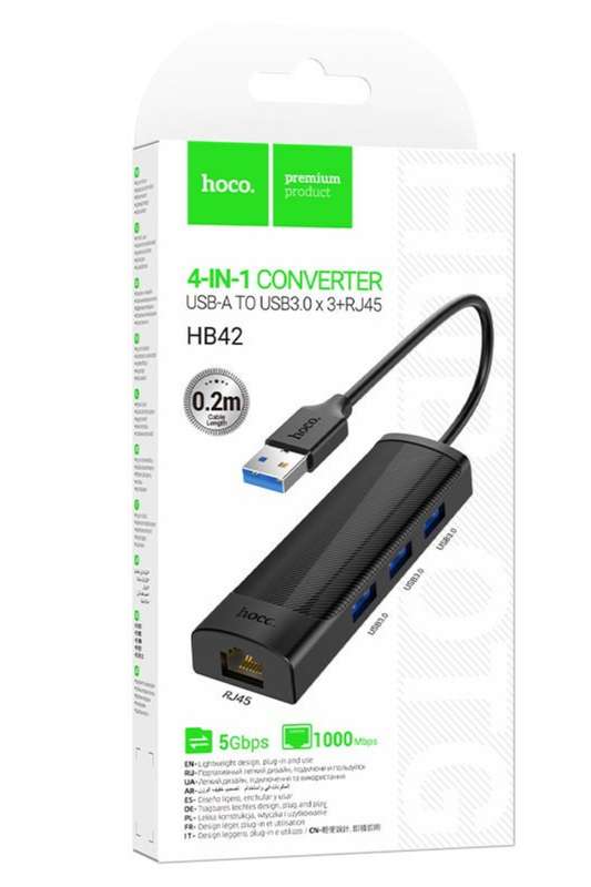 Hoco HB42 USB Hub 3×USB-A3.0 USB Ports