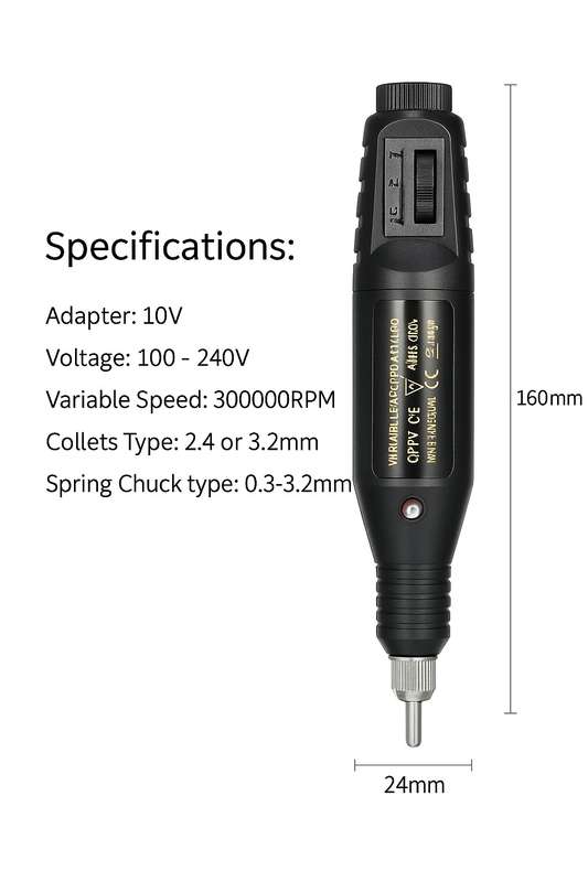 Senza® Profesional Mini Electric Multi-Purpose Nail Drill Engraving Tool Set