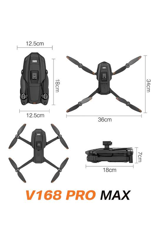 V168 Pro Drone With GPS Dual 4K Camera Optical Flow Brushless RC Quadcopter Helicopter Drone