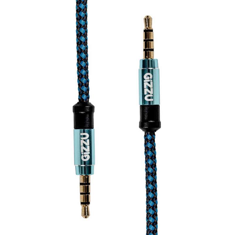 Gizzu 3.5mm AUX Cable 1.5m - Black/Blue