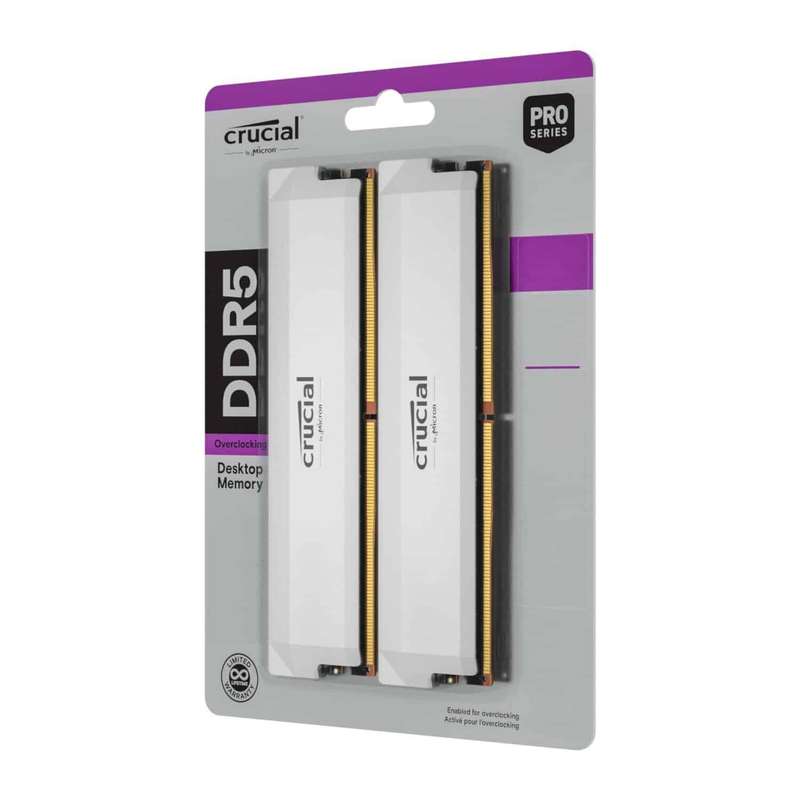 Crucial Pro DDR5 6000MHz 32GB Overclocking Memory Kit &#x2013; White