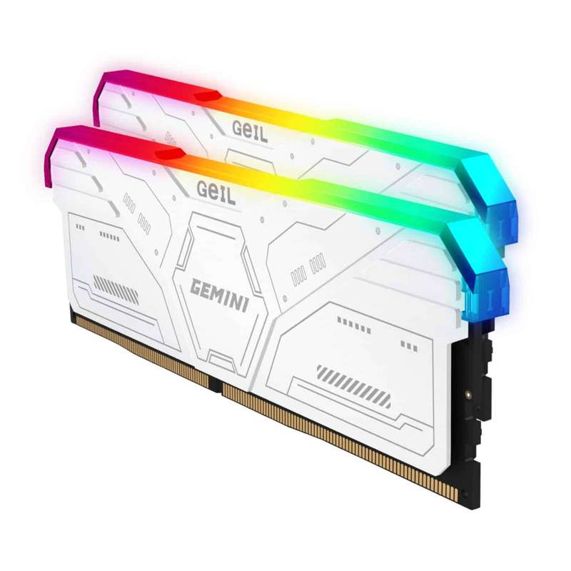 Geil Gemini RGB 64GB KIT(2X32GB) 6400MHz DDR5 Desktop Gaming Memory - White