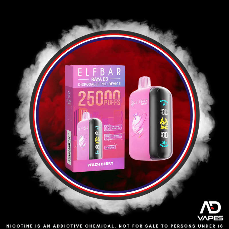 Elf Bar Raya D3 25K 50mg Peach Berry