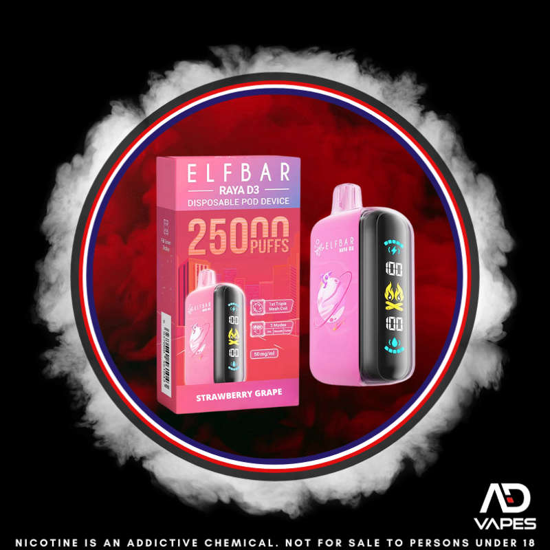 Elf Bar Raya D3 25K 50mg Strawberry Grape