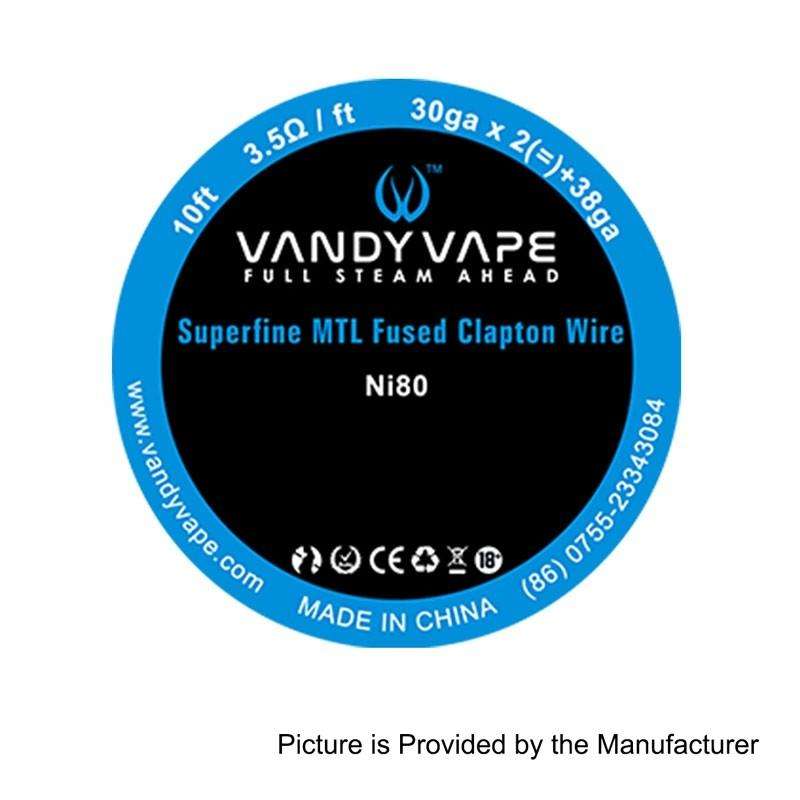 Wire - Vandy Vape Superfine MTL Fused Clapton Ni80 Wire 30G*2+38G 10ft - Vandy Vape