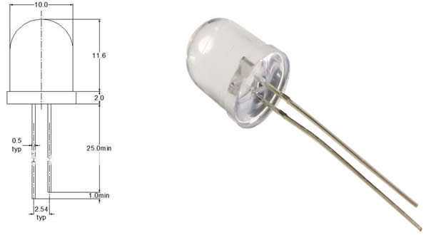 Alarm LED light 10mm Red