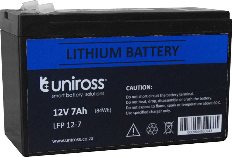 Uniross 12V 7Ah Lithium Battery