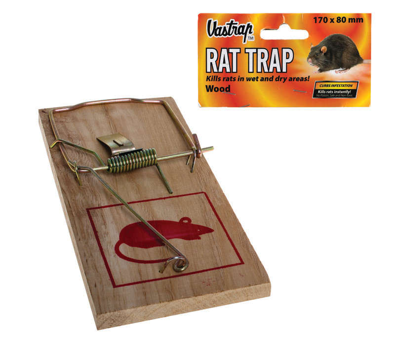Bulk Pack 8 x Vastrap Wooden Rat Trap - 17 x 8cm