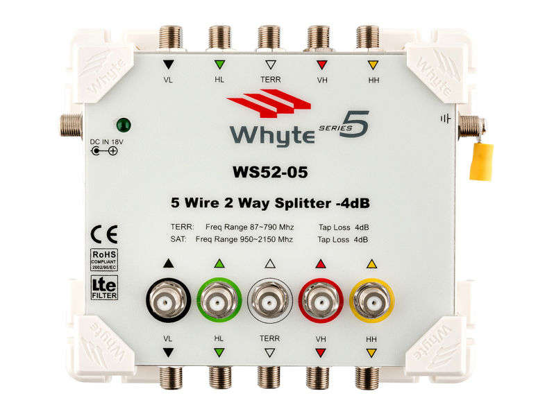 Whyte Series5 4dB WS52-05 - 5 Wire 2 Way Splitter