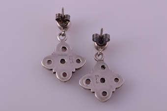 Silver Drop Stud Earrings |  |