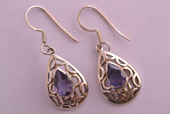 Silver Drop Hook Earrings |  |