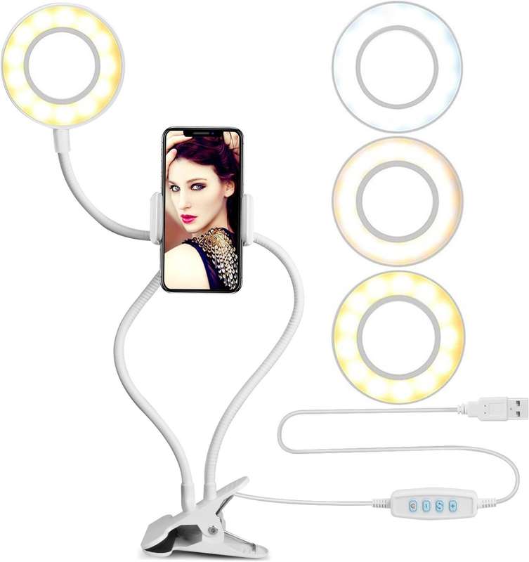 Multipurpose Selfie Ring Light with Lazy Bracket for Live Stream/Make up