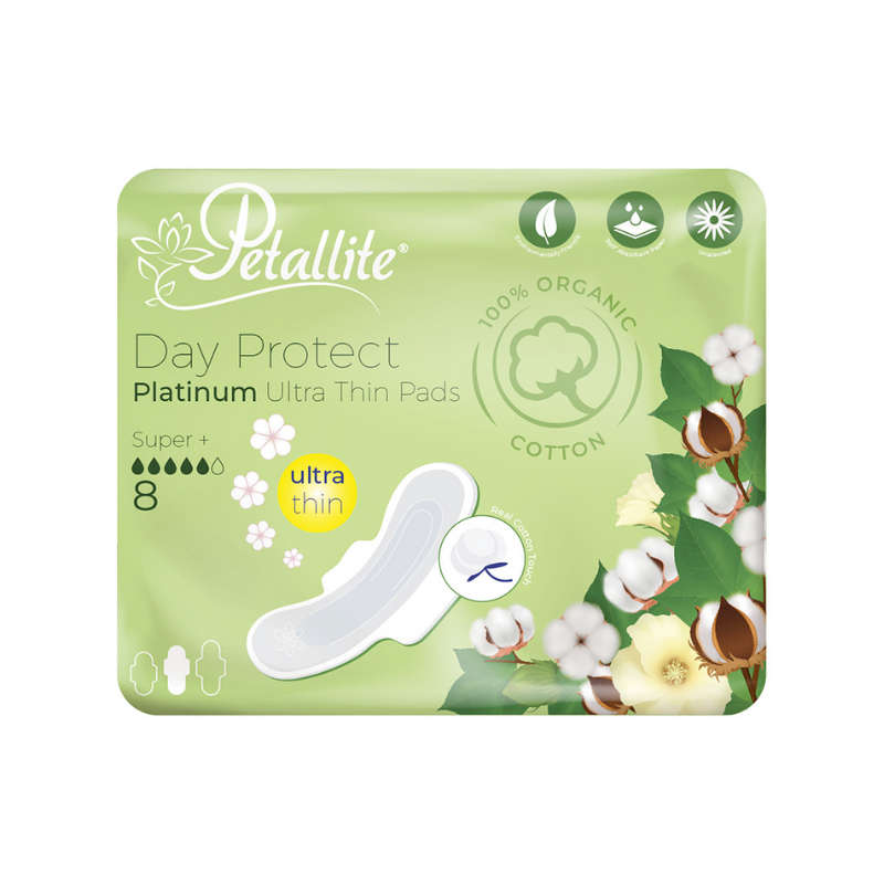 Petallite 100% Organic Day Ultra Thin Pads 8 Pack