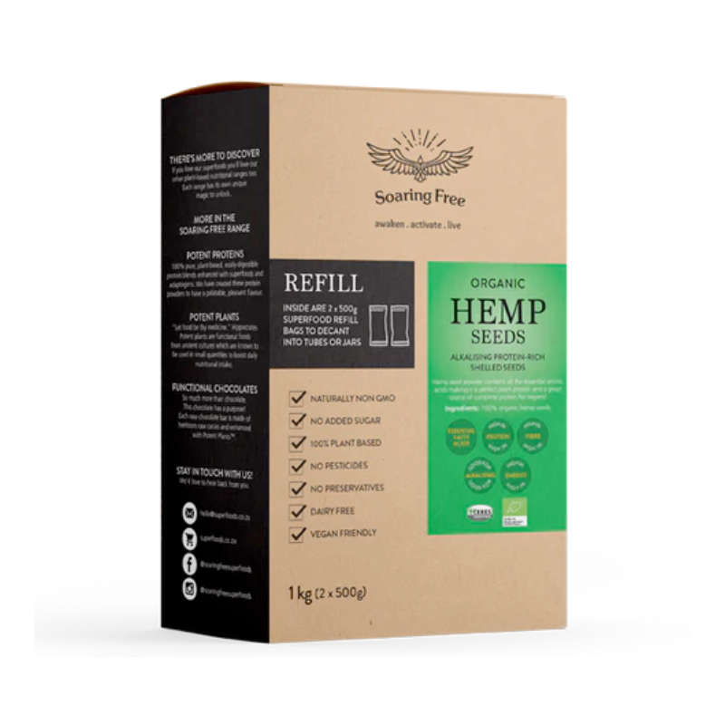 Soaring Free Superfoods Organic Hemp Seeds 1kg